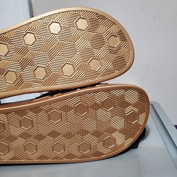 NEW VERSACE JEANS COUTURE Men's Gold Slide Sandals Shoes Size US 8.5 / EU 42 - Picture 9 of 11